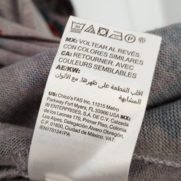 Chico's Rose-Print Button-Sleeve Knit Tunic Top - Picture 9 of 10